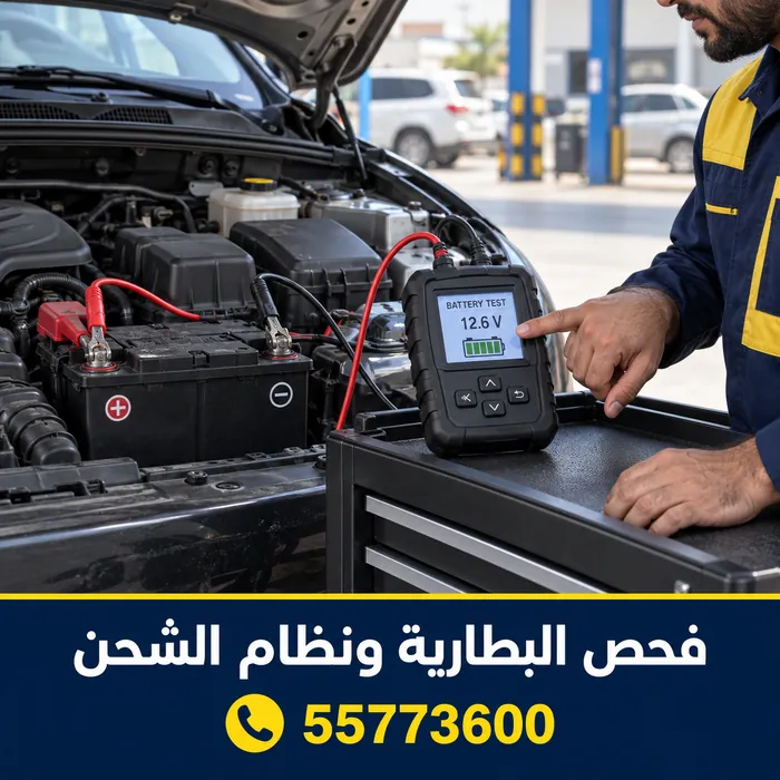 فحص البطارية ونظام الشحن وقراءة الجهد قبل التبديل