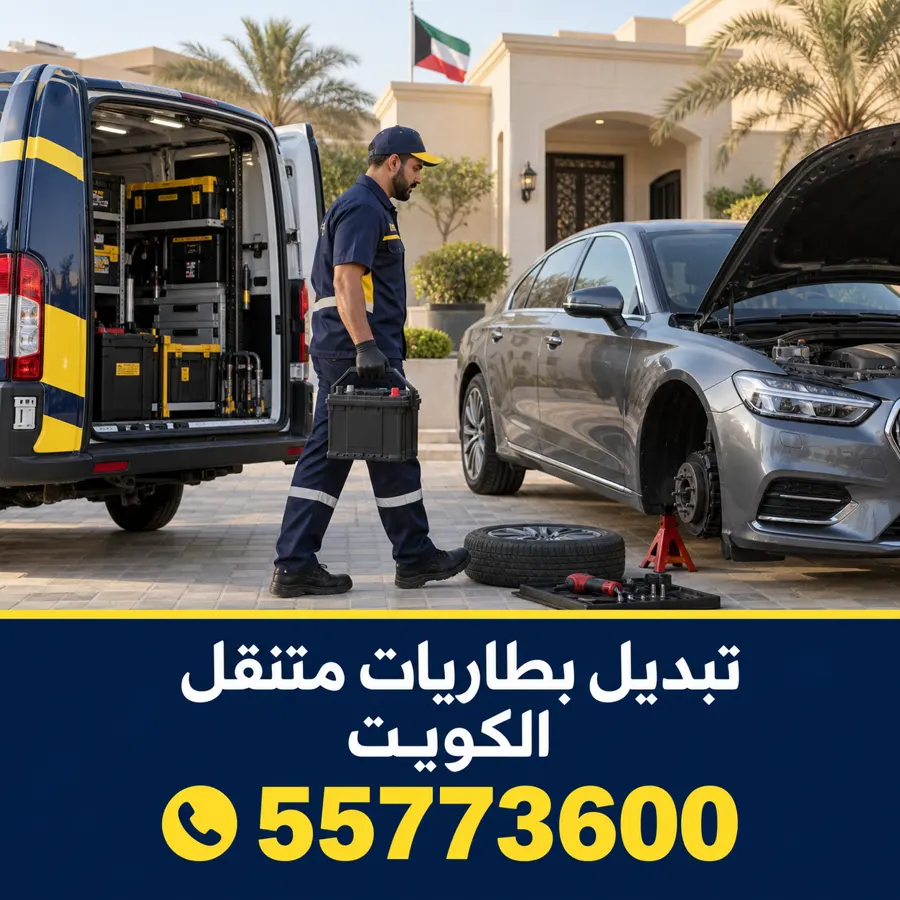 تبديل بطاريات سيارات متنقل في الكويت — تبديل بطاريات الرقة