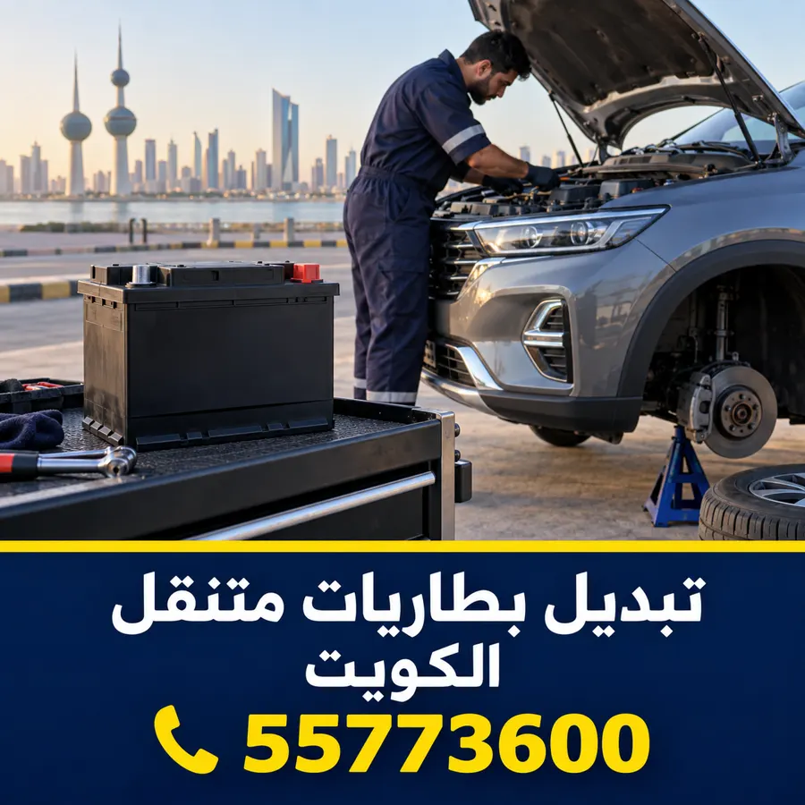 تبديل بطاريات سيارات متنقل في الكويت — تبديل بطاريات بنيدر